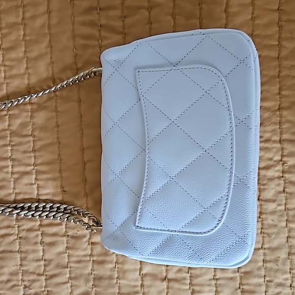 NEW Chanel White Caviar Shoulder Mini Flap Bag Gold Heart 10601 AUTHENTIC NWT - Picture 6 of 17